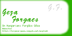 geza forgacs business card