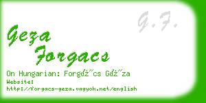 geza forgacs business card